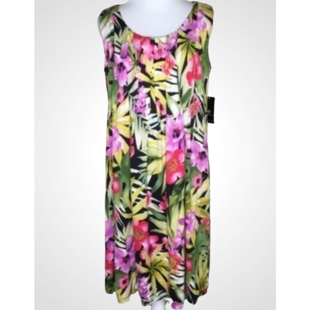 Ronnie Nicole Multicolor Tropical Floral Shift Sleeveless Dress 6 NWT